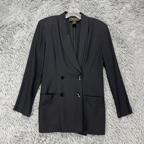 Express Jackets & Blazers - VTG Express Blazer Women's S Black Double Breasted 90's Preppy Retro Heathers